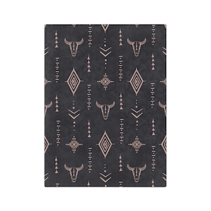 Southwestern Cow skull Velveteen Minky Blanket
