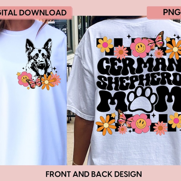 German Shepherd PNG, German Shepherd Mom PNG, Retro Dog Mom PNG, Dog Sublimation, Dog png, dog mama png