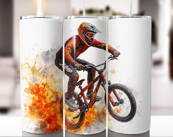 Graffiti BMX Bike 20oz Tumbler Wrap: Seamless Sublimation Design (Digital Download)