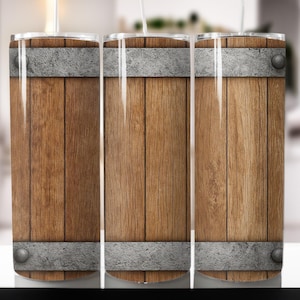 Whiskey Barrel Tumbler Sublimation Design: 20oz 30oz Skinny Wrap (Digital Download)