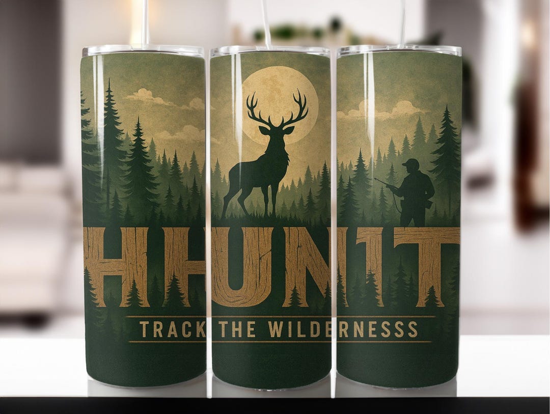 Deer Hunting Tumbler Sublimation Design: 20oz Skinny Wrap (digital ...