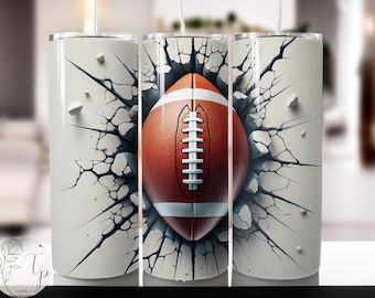 Diseño de envoltura para vaso de fútbol: PNG de 20 oz/30 oz (descarga digital)