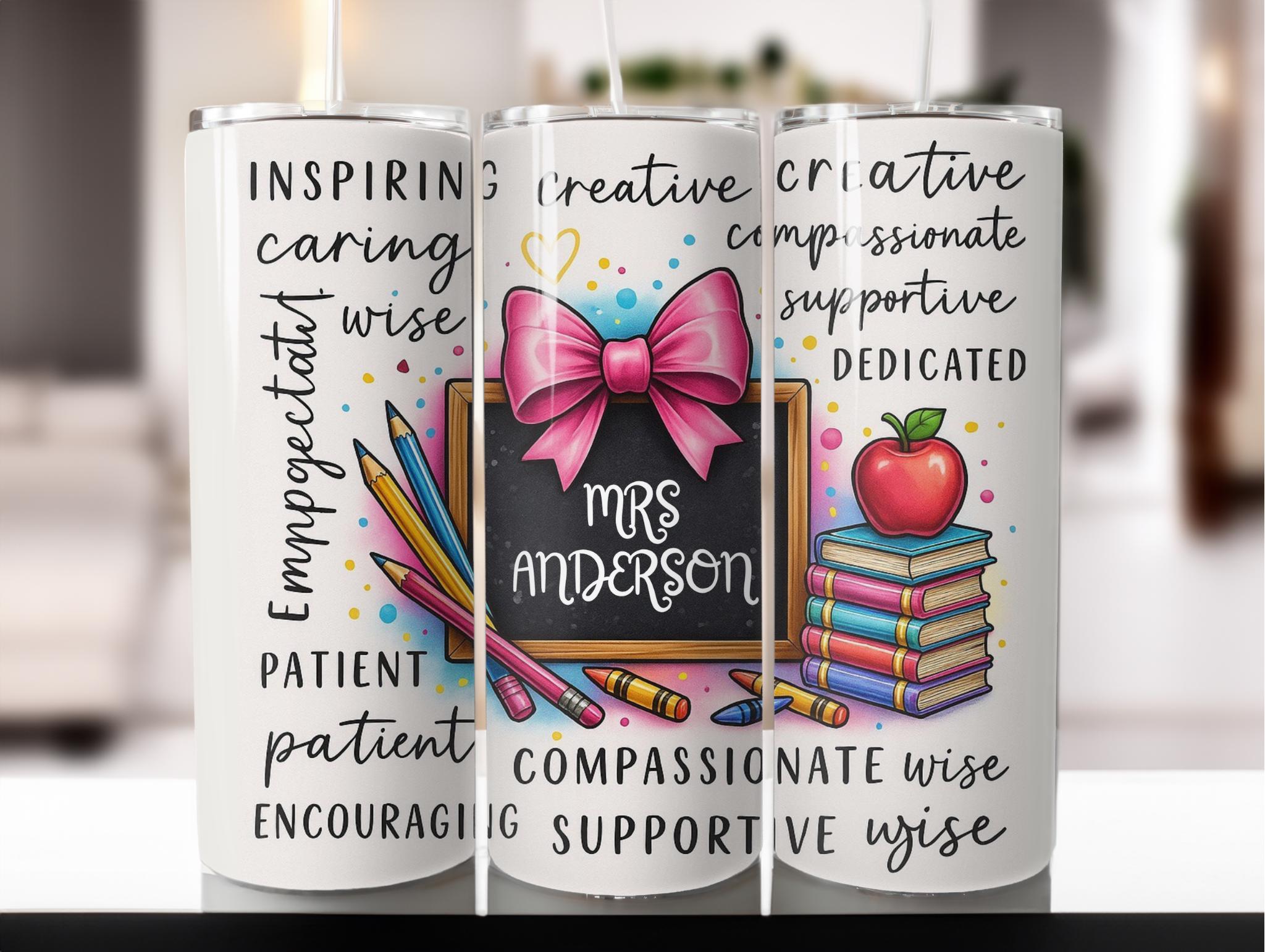 Cadeau personnalisable d'appréciation du professeur Gobelet maigre 20 oz Design par sublimation Téléchargement numérique PNG NUMÉRIQUE instantané, emballage de verre pour professeur