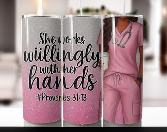 Nurse Tumbler Design: 20oz 30oz Skinny Tumbler PNG (Digital Download)