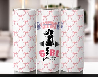 Gym Girl 20Oz Tumbler Wrap Design: Fitness PNG File (Digital Download)