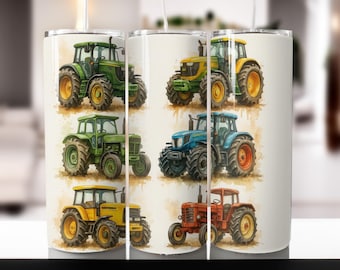 Tractor Tumbler Wrap: Seamless PNG Sublimation Design (Digital Download)