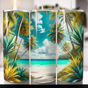 Opakowanie na kubek plażowy 20 uncji, cienkie opakowanie na kubek plażowy Opakowanie na kubek oceaniczny, cyfrowe pobieranie grafiki sublimacyjnej, natychmiastowe pobieranie sublimacji