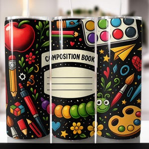 Personalisierter Lehrer Becher PNG: Composition Buch Design (Digitaler Download)