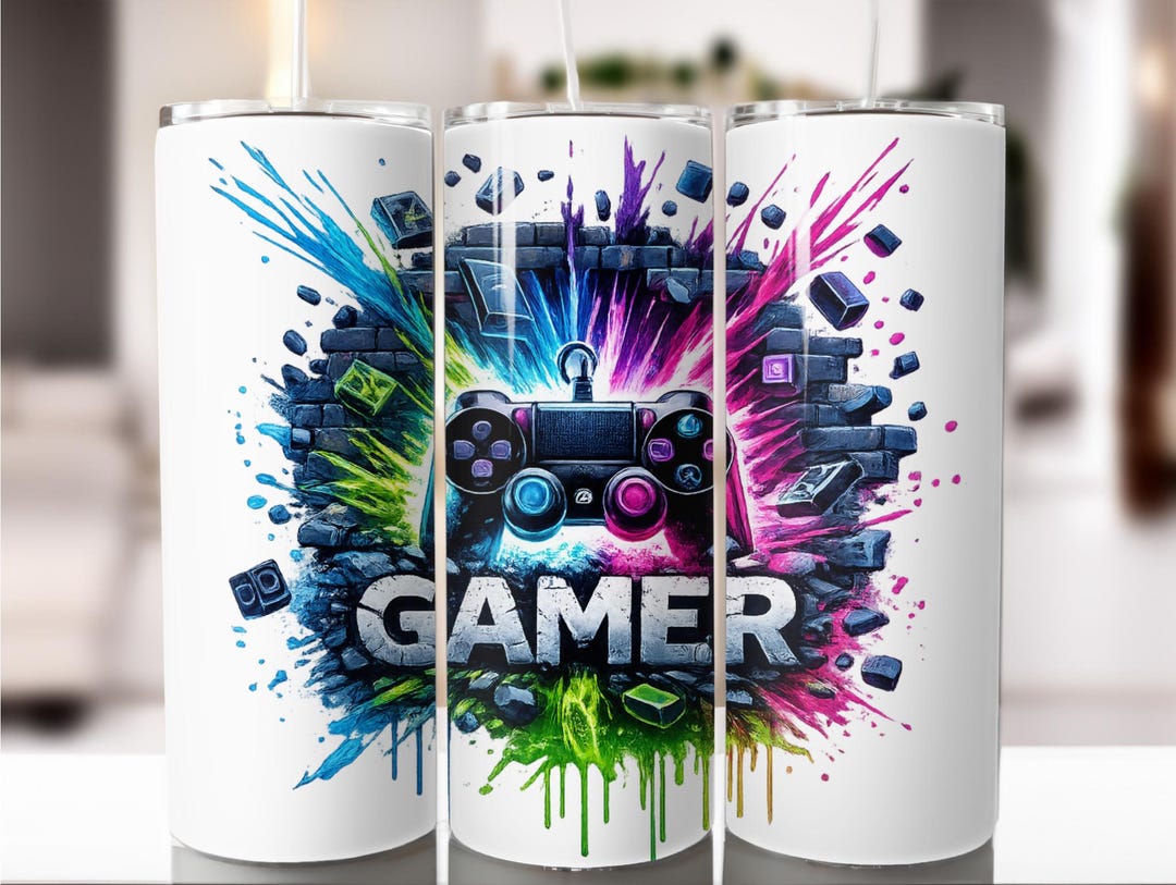 Gamer Tumbler Wrap PNG | Gaming Controller Design | 20oz Skinny ...