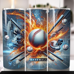 Tumbler da baseball con design a sublimazione, 20 once, sottile, avvolgente, tumblerDesigns per tumbler dritti e affusolati, prodotto digitale.