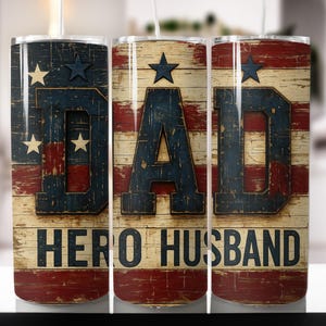 Dad Hero Legend Husband Tumbler Wrap, bicchiere sottile da 20 oz con design American Dad, PNG per la festa del papà, download DIGITALE a sublimazione Instant Dad.