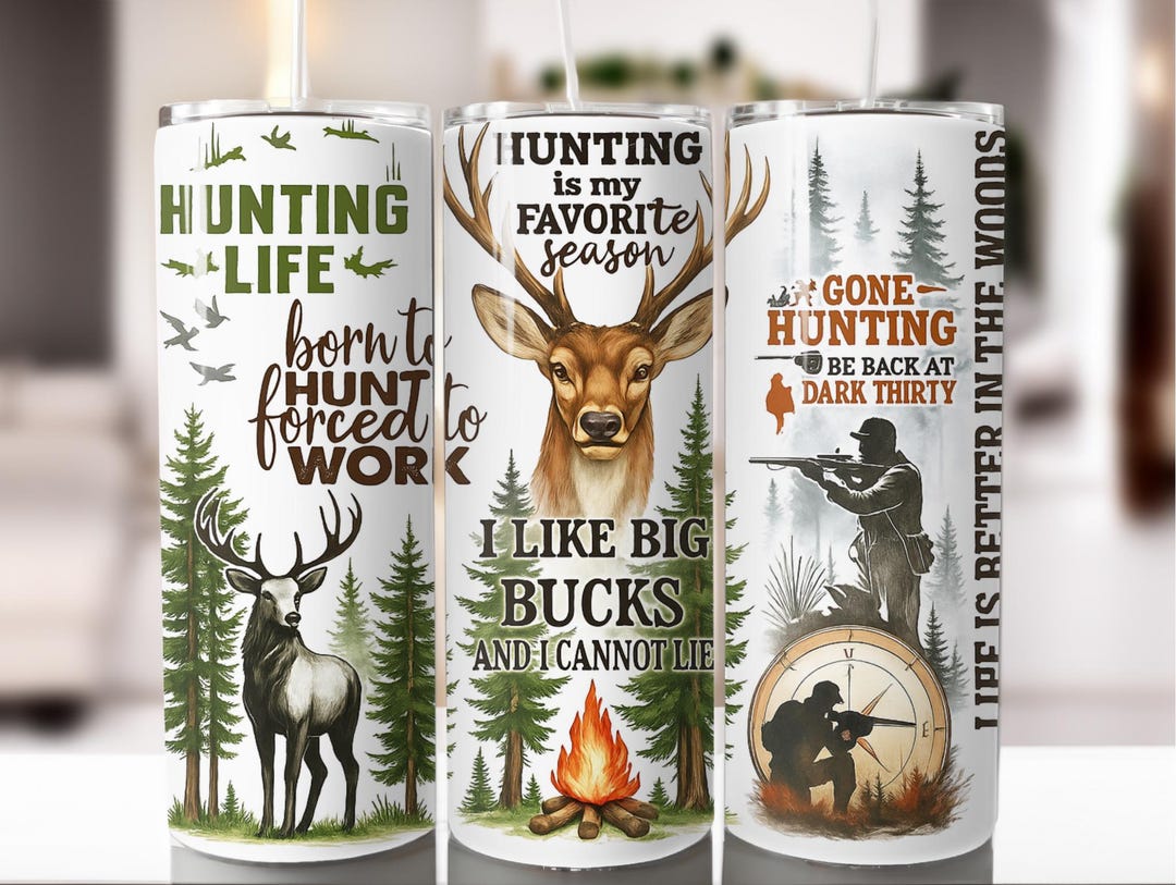 Hunting Deer Tumbler Wrap – Buck & Elk – Hunting Life 20oz Sublimation ...