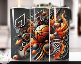 Baloncesto, vaso delgado de 20 oz, diseños de sublimación para recto/, archivo PNG, descarga digital