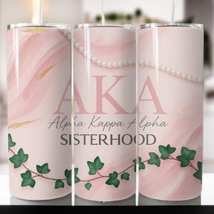 Vaso Alpha Kappa Alpha PNG / Vaso delgado y recto de 20 oz para sublimación / También conocido como diseño de taza de hermandad / Archivo de descarga digital / También conocido como sublimación
