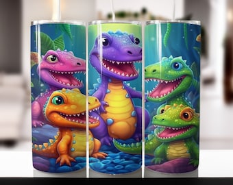 Dinosaur 20oz Skinny Tumbler Sublimation Wrap, tumbler wraps Designs for Straight and Tapered Tumbler.