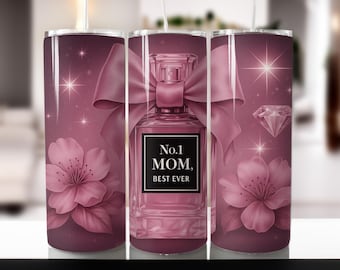 Emballage pour gobelet Mom Ever, floral, fête des mères PNG (téléchargement numérique)