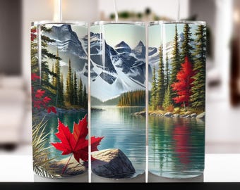 Canada Nature Tumbler Sublimation Design: 20oz Skinny Tumbler Wrap (Digital Download)