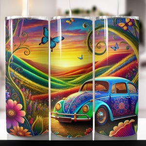 Auto 20 Unzen Tumbler Wrap, Vintage Auto Sublimation, 20 Unzen gerade Tumbler Wrap Design Classic Car Lover Tumbler, Retro Car Tumbler Design