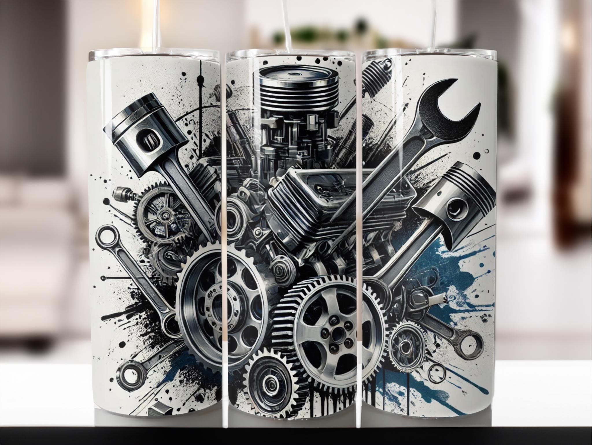 Mechanic Tumbler Wrap: Custom Name Design, 20oz Rotary (Digital Download)