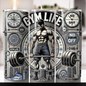 Fitness Tumbler Wrap Design, Gym Life PNG File, Digital Gym Life Fitness Fashion Guy 20Oz Tumbler Wrap,20Oz Gym Motivational Tumbler For Guy