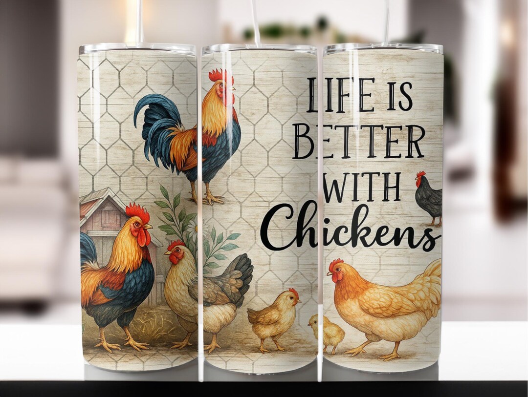 Funny Chicken Tumbler Wrap PNG 20 Oz Skinny Tumbler Sublimation Design ...