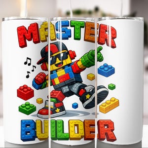Bausteine Meisterbaukasten PNG | Kinder Tumbler Wrap Design (Digitaler Download)