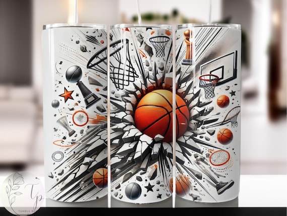 Basketball , 20oz Skinny Tumbler, Sublimation Designs for Straight/, Fichier PNG,Digital download