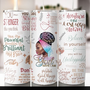 Black Girl Inspiration 20oz Tumbler Wrap Tumbler Sublimation Wrap,tumbler wraps Designs for Straight and Tapered Tumbler, digital product