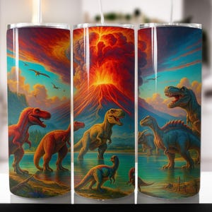 Dinosaurs 20 oz Skinny Tumbler Wrap Sublimation Design, Dinosaur Tumbler, Tumbler Wrap For Kids, Digital Download PNG