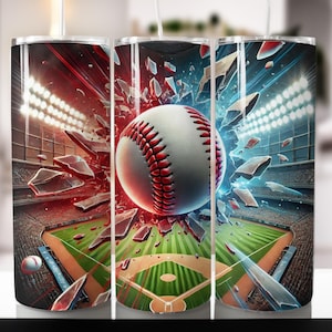 Baseball Tumbler Sublimation Design 20oz And 30oz Skinny Tumbler Wrap,tumblerDesigns for Straight and Tapered Tumbler , Digital product.
