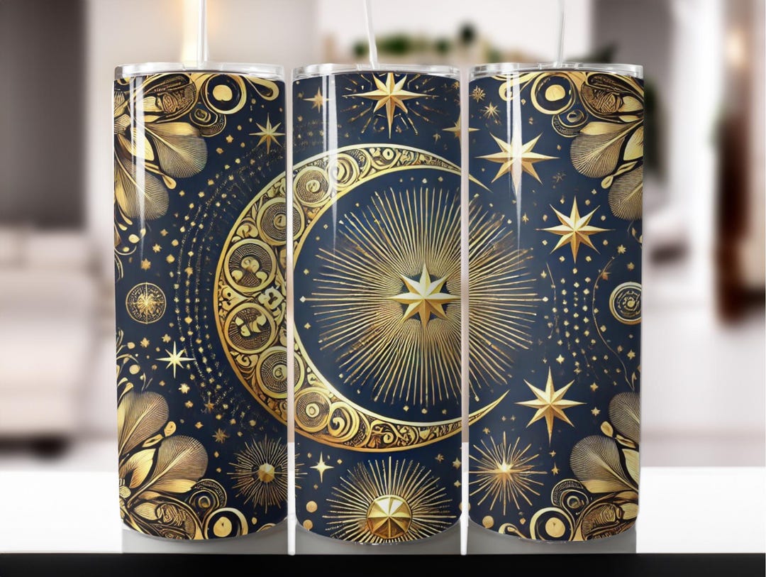 Celestial Moon and Stars Tumbler Design: 20oz PNG (digital Download) - Etsy