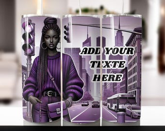 Black Girl Magic Tumbler Wrap PNG: Personalisierte 20 Unzen Skinny Tumbler (Digitaler Download