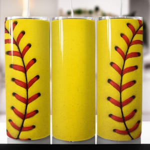 Softball Tumbler Wrap: 20oz 30oz Skinny Tumbler Design (Digital Download)