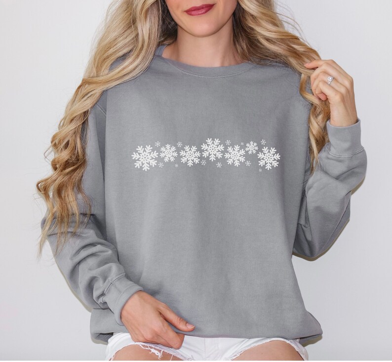Snowflake Sweatshirt Snowflake Sweater Winter Sweatshirt - Etsy