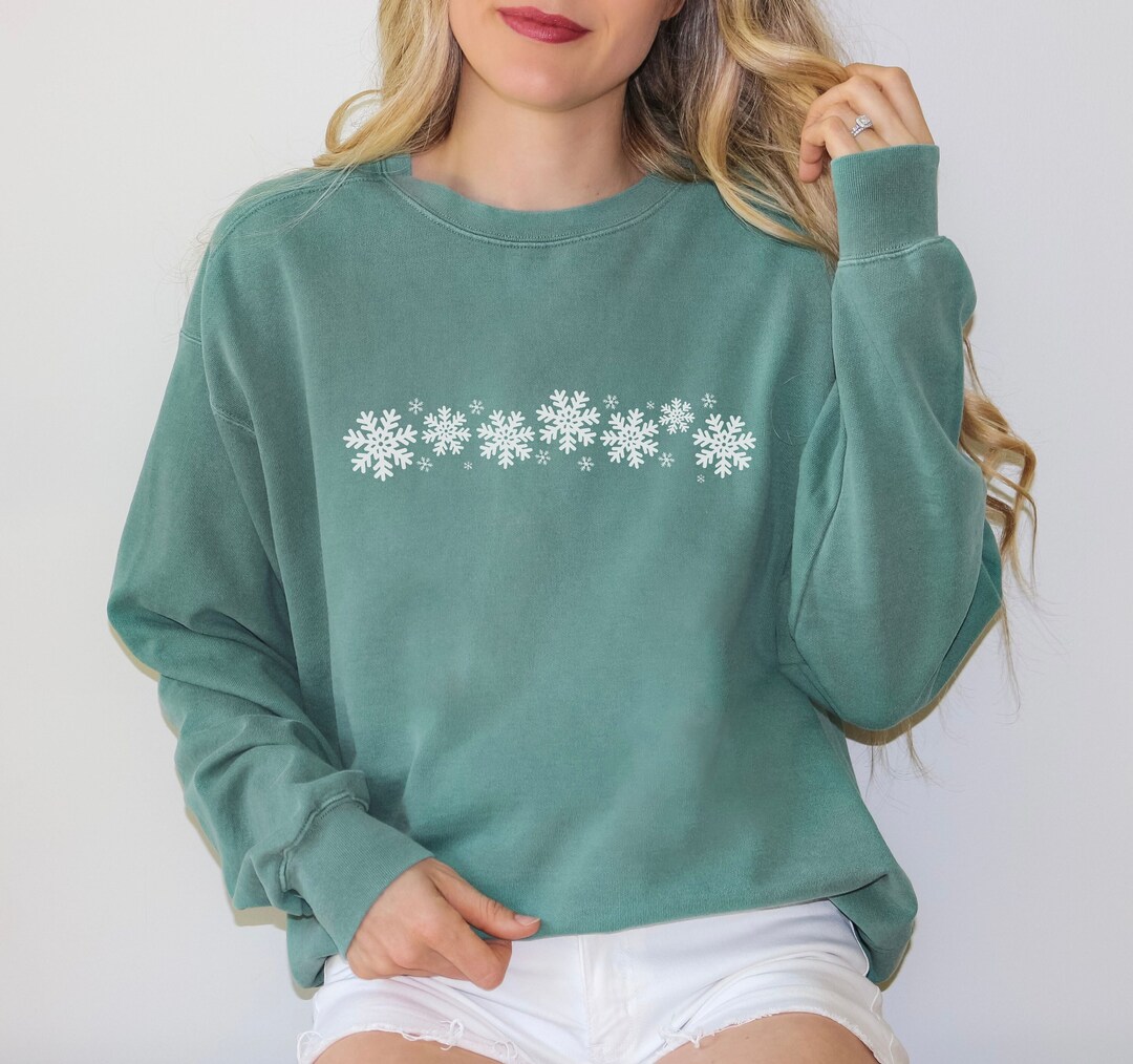 Snowflake Sweatshirt Snowflake Sweater Winter Sweatshirt - Etsy