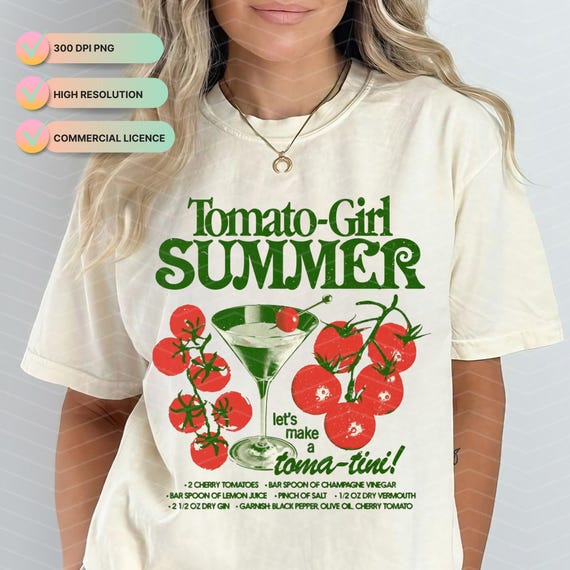 Tomato Girl Summer Sublimation Png, Vintage Farm Fresh Png, Vintage Tomatoes Png, Vintage Label, Digital Files, Shirt Design Png