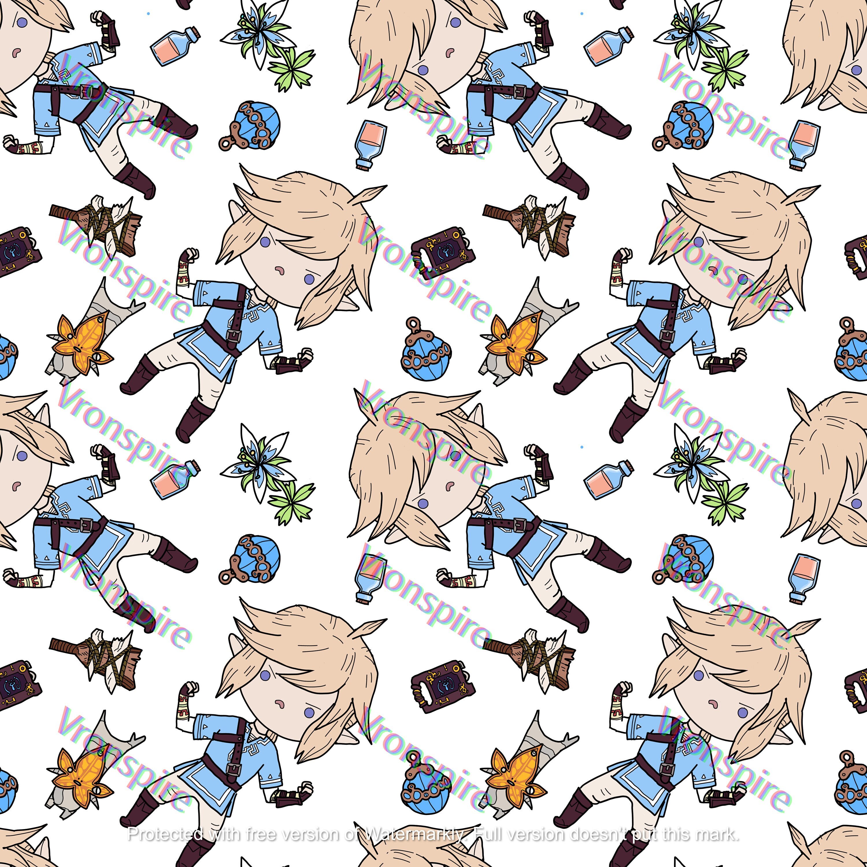 Digital PNG BOTW Seamless Pattern Etsy