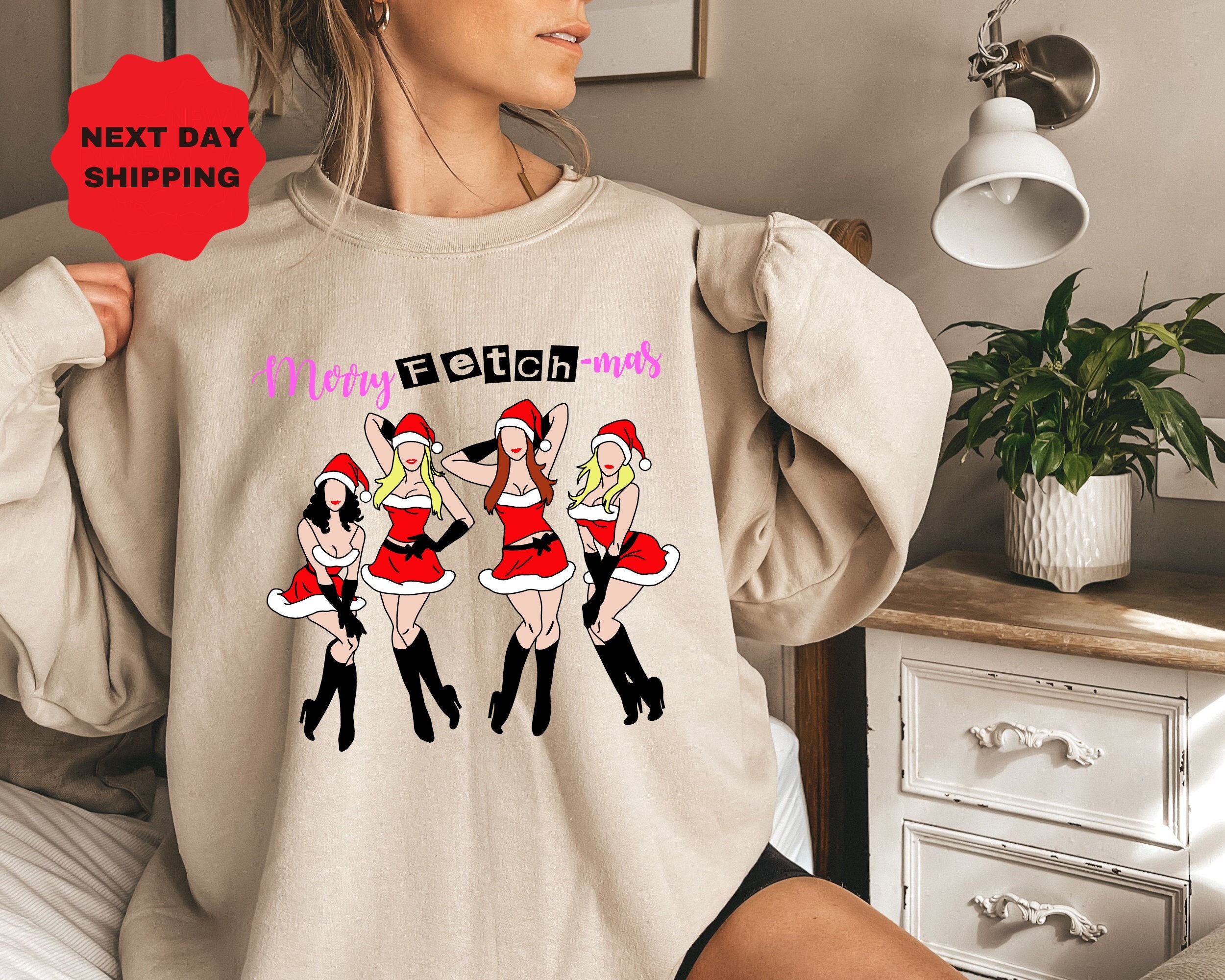 Mean Girls Jingle Bell Rock Sweater, Fetchmas Sweater for Christmas, Funny  Christmas Sweater, Y2k Humor Shirt, Thats so Fetch Crewneck 