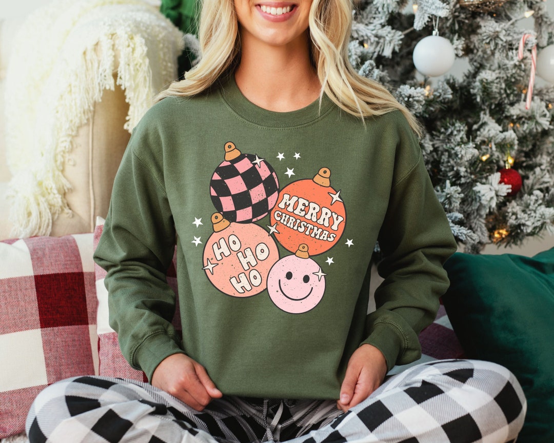 HOHOHO MERRY CHRISTMAS Drop Shoulder Holiday Sweater main image 1