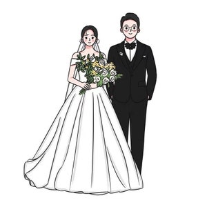 Wedding Portrait | Couple Portrait | Wedding Gift for Couple | Wedding illustration | Anniversary Gift | Cartoon Portrait | Anime Portrait