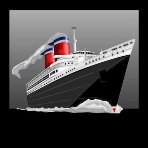SS United States full-speed ahead nautical digital print