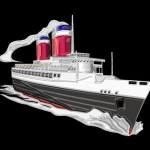 SS United States full speed ahead digital print