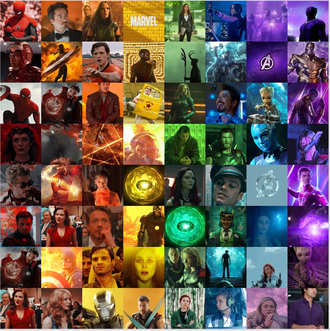 Marvel Rainbow Aesthetic Photo Wall Kit Digital Download Etsy UK
