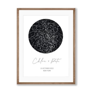 Custom Constellation Star Map Print Custom Sky Map print Custom Star Map Poster Print The Night Sky Framed Anniversary Wedding Baby Birthday
