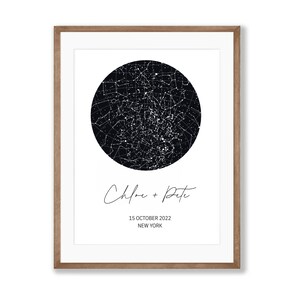 Custom Star Map Print Custom Wedding Anniversary  Gift for Couple Valentine Gift Night sky Print for Birthday Engagement gift Sky Map print