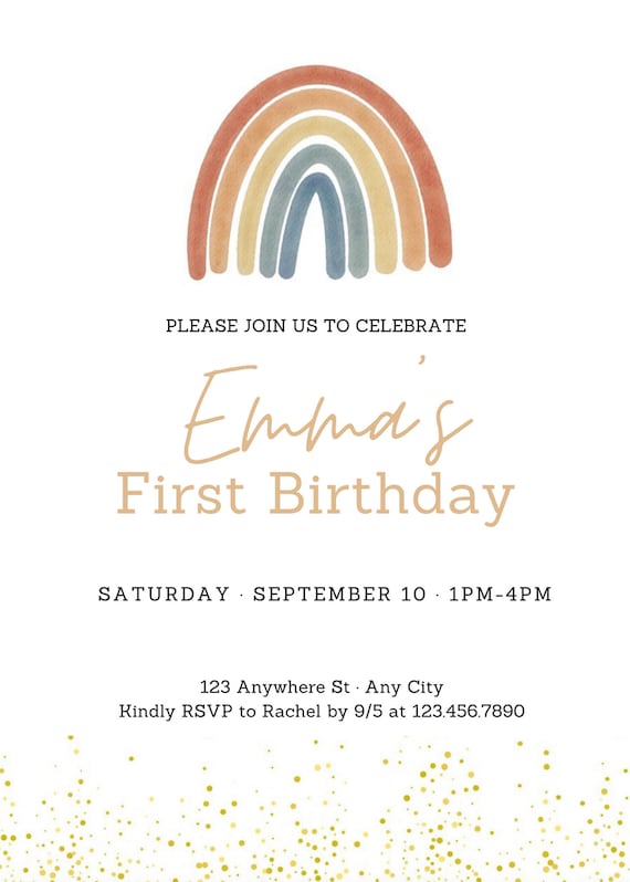 First Birthday Invitation Etsy