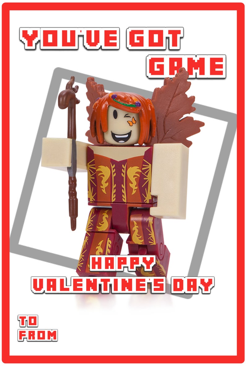 Printable Valentine Cards Roblox Downloadable Valentine Etsy Canada