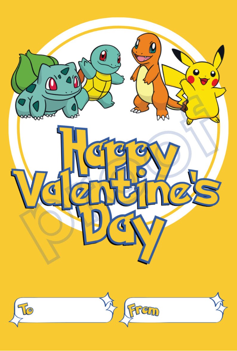 Pokemon Digital Valentine Card Printable Valentine Yellow Pokemon ...