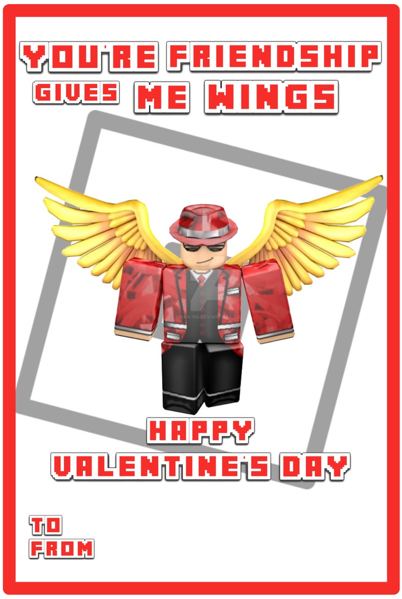 Printable Valentine Cards Roblox Downloadable Valentine Etsy Canada