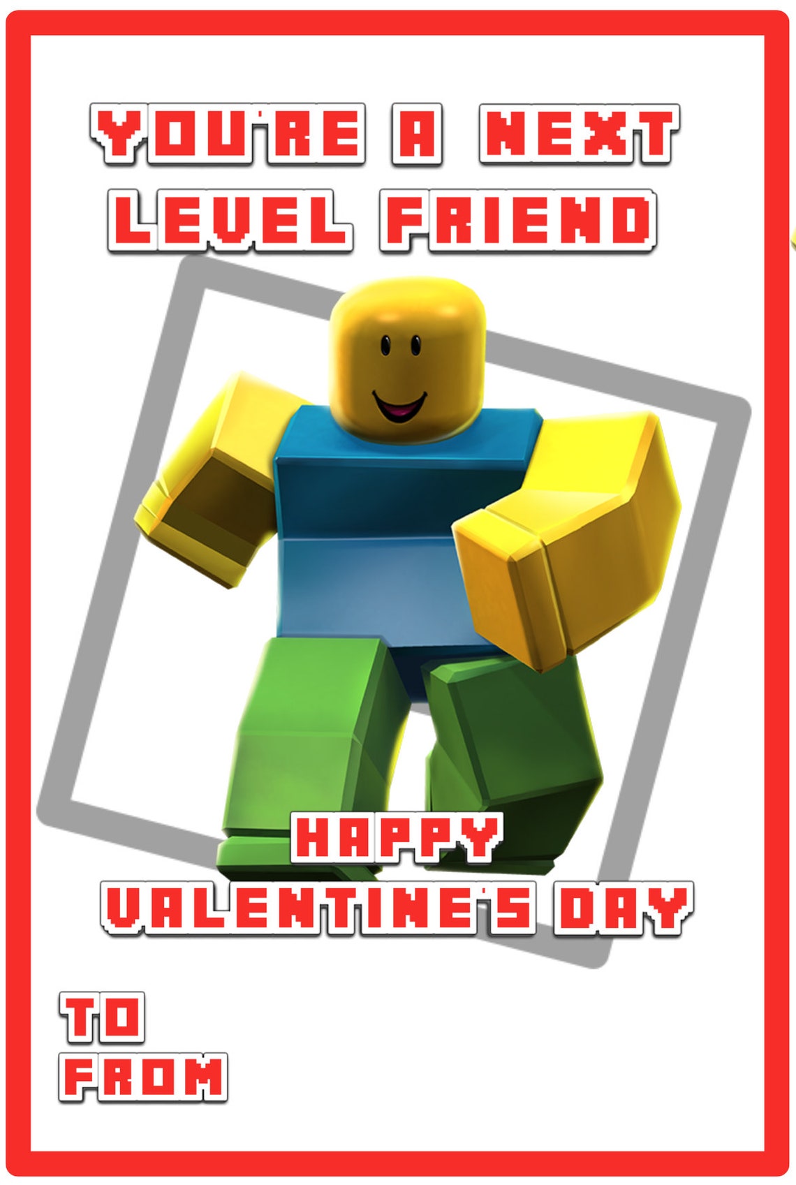 Printable Valentine Cards Roblox Downloadable Valentine - Etsy Canada